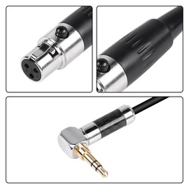 CERRXIAN Dual Mini XLR to 3.5MM Stereo Mic Cable,90 Degree 3.5mm 1/8 Inch TRS Male to 2 Mini XLR Female Y Splitter Cord,for Audio Conversion of Camera And Other Equipment-FF5.9FT