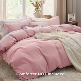 Bedsure Pink Twin Duvet Cover Set - Soft Prewashed Duvet Cover Twin Size, 2 Pieces, 1 Duvet Cover 68x90 Inches with Zipper Closure and 1 Pillow Sham, Comforter Not Included