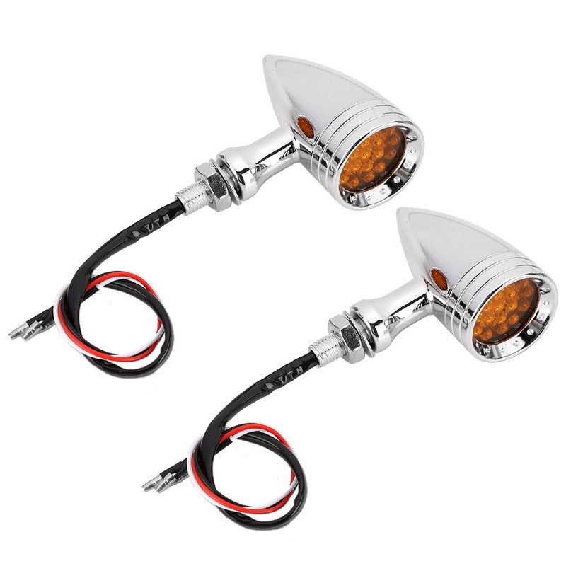 Motorcycle Retro Style Bullet LED Turn Signal Lamp Flashlight Fit