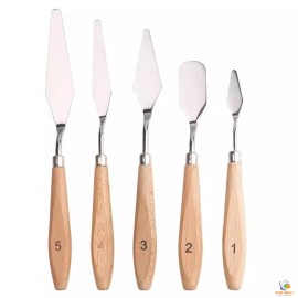 IMD BALI STORE Painting Knives Stainless Steel Palette Knife Set  5 Pcs Scraper Oil Paint