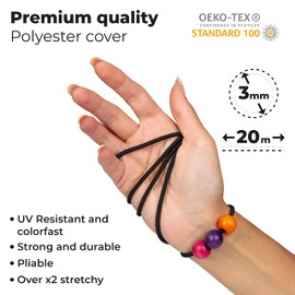 Shelver Premium Elastic Cord, 3mm Black, 20m