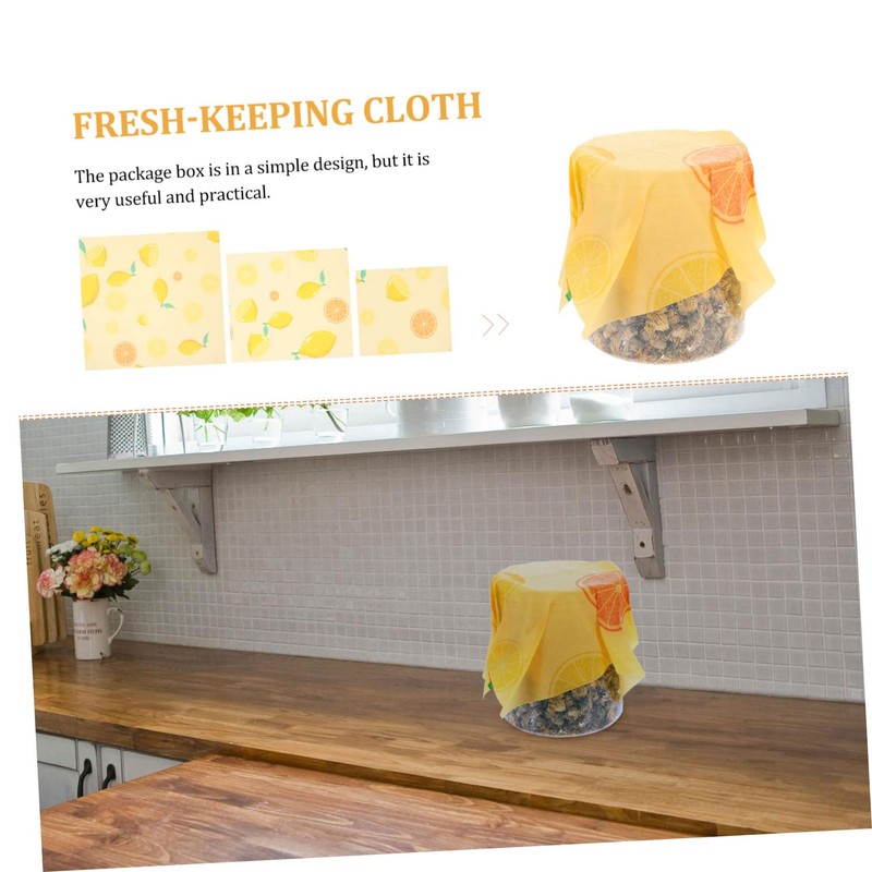 ORFOFE 3pcs Biodegradable Beeswax Food Wraps Reusable Beeswax for Fresh