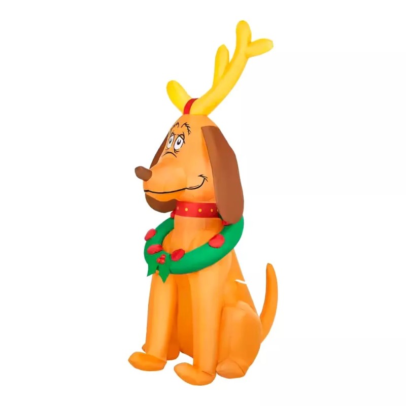 Gemmy Dr. Seuss 4 ft Max Antler with Wreath LED