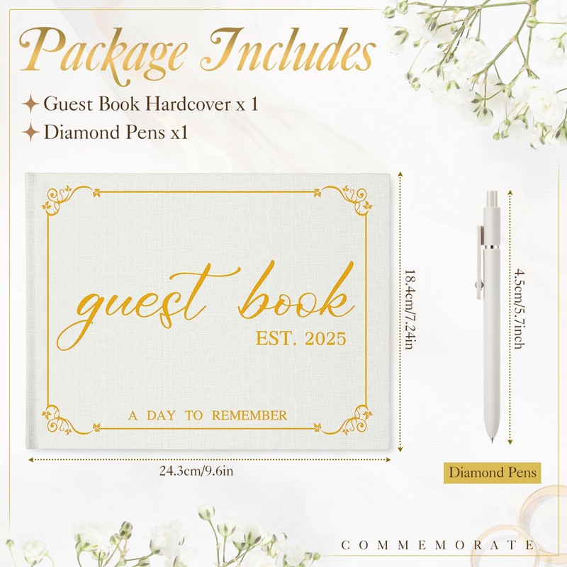 Engrowtic Wedding Guest Book, Registry Sign in Book for Wedding