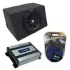 Universal Car Stereo Hatchback Sealed Single 10" Kicker Bundle Comp C10 Sub Box Enclosure & Harmony HA-A400.1 Amp