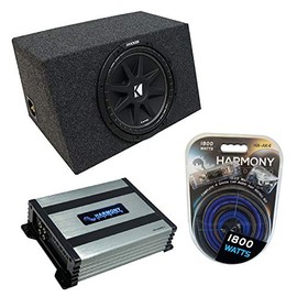Universal Car Stereo Hatchback Sealed Single 10" Kicker Bundle Comp C10 Sub Box Enclosure & Harmony HA-A400.1 Amp