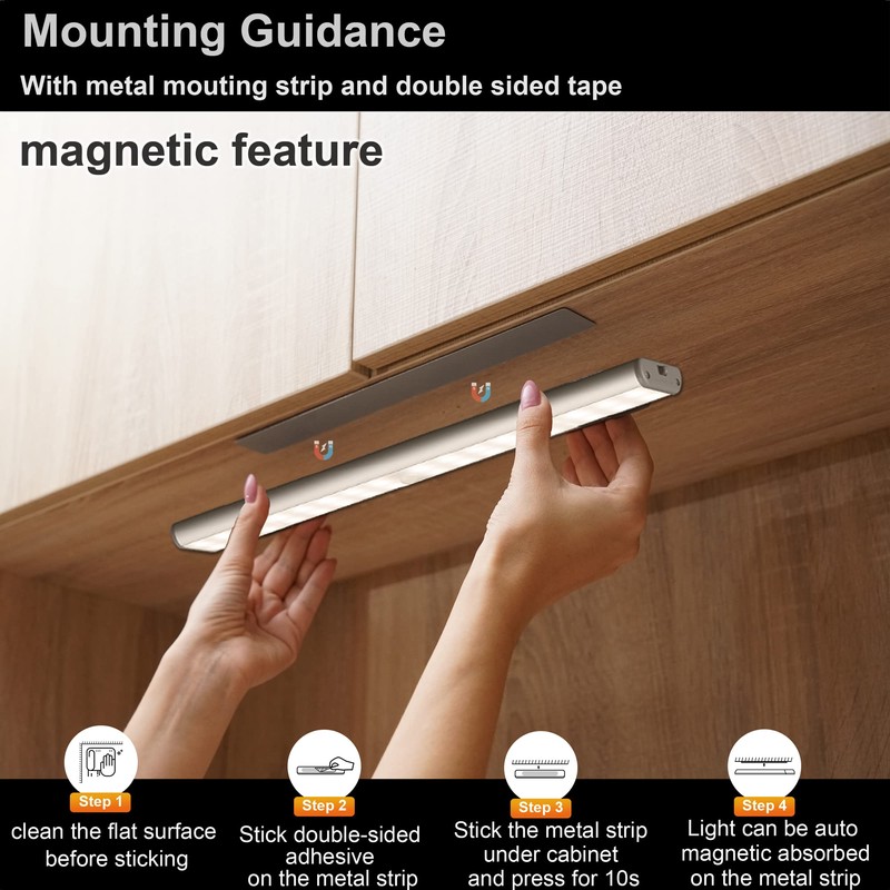 MOSTON Super Bright Rechargeable Closet Lights 78 LED Motion Sensor