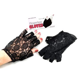 80's Black Lace Fingerless Gloves Madonna Ladies 1980's Fancy Dress Hen Nights