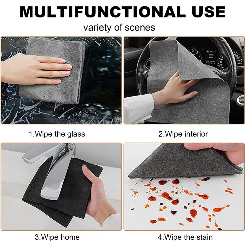 5pcs Thickened Magic Streak-Free Miracle Cleaning Cloth - Reusable Glass