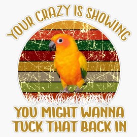 Funny Sun Conure Parrot Crazy Sticker Vinyl Decal Wall Laptop Window Car Bumper Sticker 5"