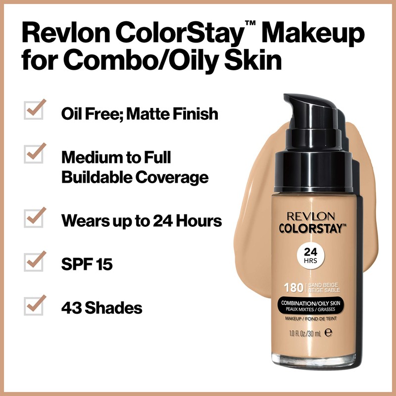 Revlon Colorstay Liquid Foundation Makeup for Combination Skin/Oily Skin SPF