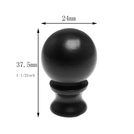 Milcraft 2Pcs 1-1/2 Inch Lamp Finial Oil Rubbed Black Steel Ball Knob Lamp Shade Finials Cap Knob Lamp Decoration for Lamp Harp Holder