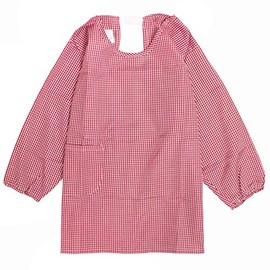 Timely tm101 Lunch Apron, Checkered Pattern, Kappo Clothing, School, Children's Apron, Elementary School, gingham red