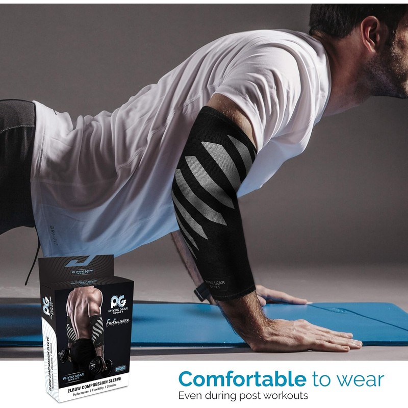 Physix Gear Sport Coderas deportivas de neopreno, las mejores coderas