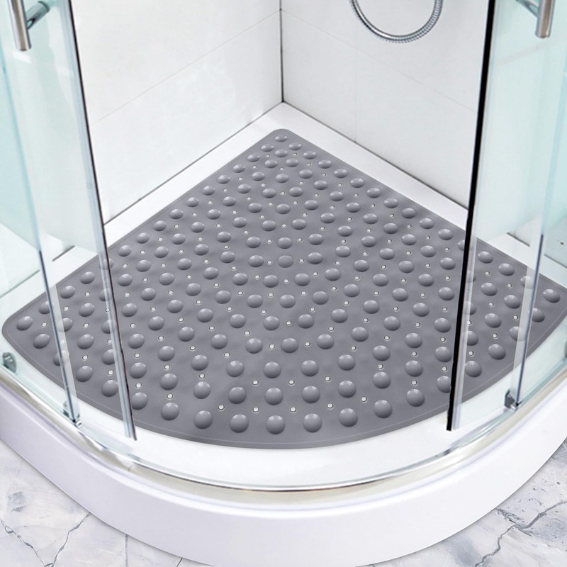 EXGUEACK Corner Shower Mat: 21"x21" Anti Slip Mat for Corner