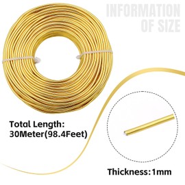 YIEMI Aluminum Craft Wire,18 Gauge Aluminum Jewelry Making Wire Metal Wire for Craft Jewelry Making Wire DIY Metal Craft Art Wires(Gold,100FT)
