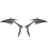 MotorToGo Chrome Sickle Mirror Set with Radical Elbow Stem Motorcycle