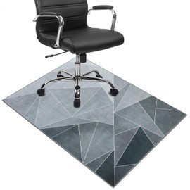 SAIKOOWA Office Chair Mat for Hardwood Floor, 36"x48" Office Rug Easy to Move,Floor Mat for Office Chair,Rolling Chair Mat - Office Home Anti-Slip Desk Chair Mat for Laminate/Tile Floor, Black Grey