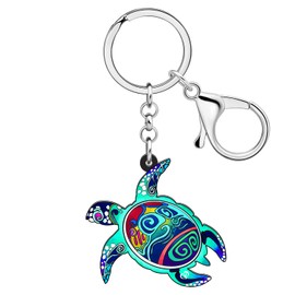 BAMAY Acrylic Sea Turtle Keychain Purse Car Key Chain Ocean Animals Jewelry Sea Turtle Gifts for Women Girls Summer Charms (Multicolor)