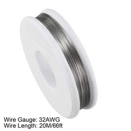 sourcing map Resistance Wire 0.2 mm 32AWG Super Fine Heating Wire FeCrAl 20 m Length