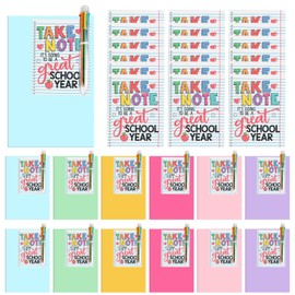 24 Sets Back to School Supplies Kit Colorful Notebooks Ballpoint Pens 6 in 1 Multicolor Retractable Ballpoint Pens Journals with Inspirational Cards for First Day Student Classroom Prize School Office Supplies