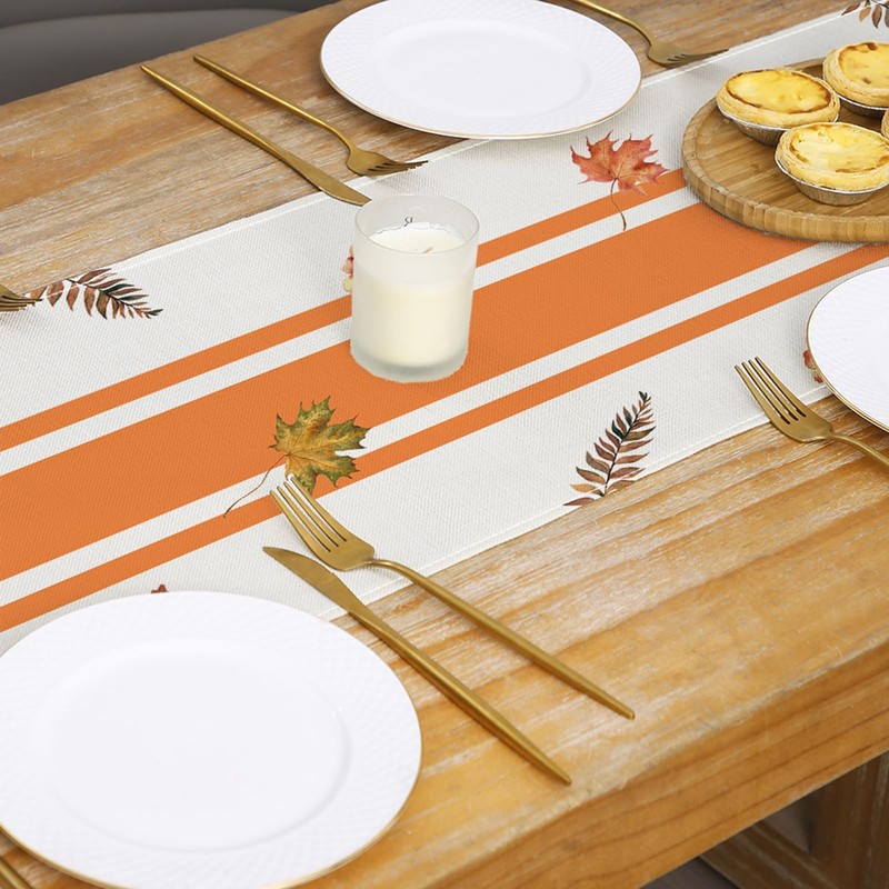 ZCHOMI Hello Fall Pumpkin Leaves Floral Vases Table Runner 13x72