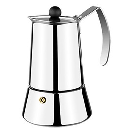 MONIX Eterna | Italienische Kaffeemaschine für 6 Tassen, geeignet für alle Küchentypen, Edelstahl, Grau, 10 cm