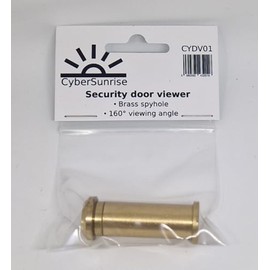 CyberSunrise Security Door viewer | Brass 160° spyhole