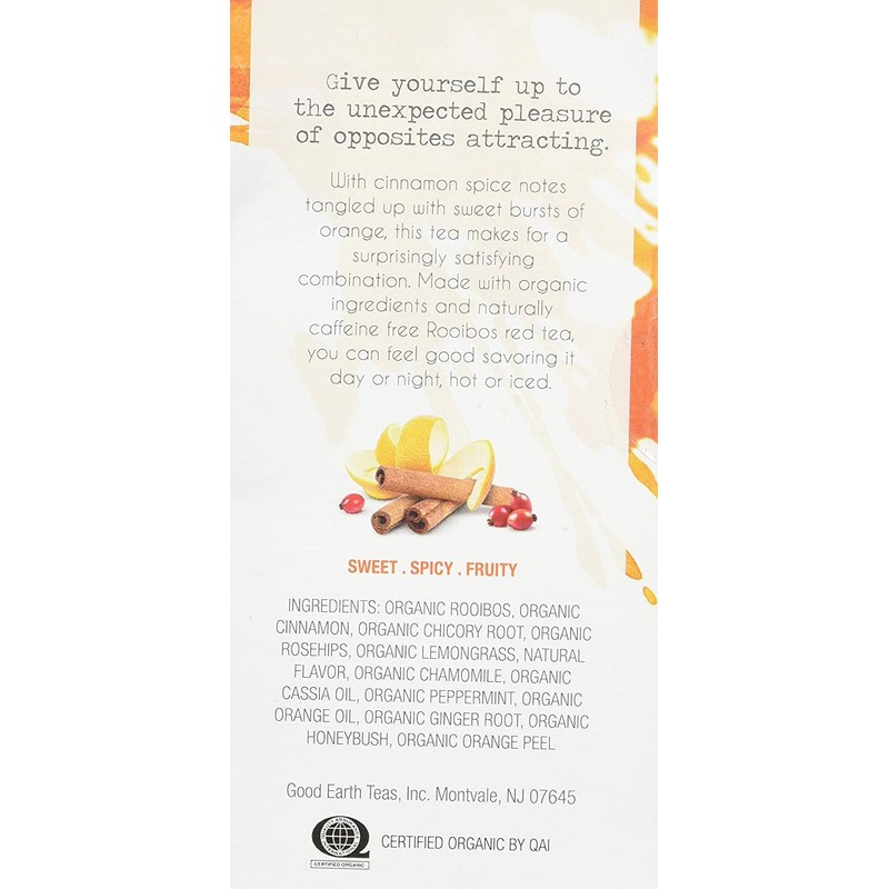 Organic Sweet & Spicy Herbal Caffeine Free Good Earth Teas