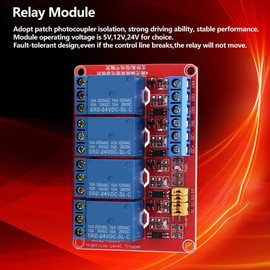 24V Relay Module 4 Channel Optocoupler Relay Module Board High & Low Trigger