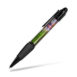 1x Black Ballpoint Pen (Photo Insert) - Amsterdam Canal Boats Travel - Soft Feel Finger Grip #50090