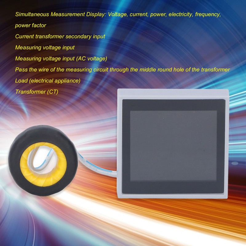 AC Voltage Current Power Meter Monitor Digital Ammeter Voltmeter Multimeter