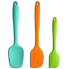 Silicone Spatula 3-piece Set, Ergonomic Handle High Heat-Resistant Spatulas, Non-stick Rubber Spatulas with Stainless Steel Core