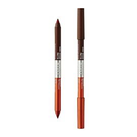 Ruby Kisses Waterproof Matte & Metallic Duo Eyeliner - Dual-Ended Smudge-Proof Pencil for Precision & Eyeshadow Multi-use, Long-Lasting, Intense Color (Dark Brown/Bronze)