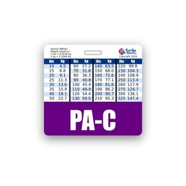 PA-C Badge Buddy Horizontal w/Height & Weight Conversion Charts (Standard, Purple)