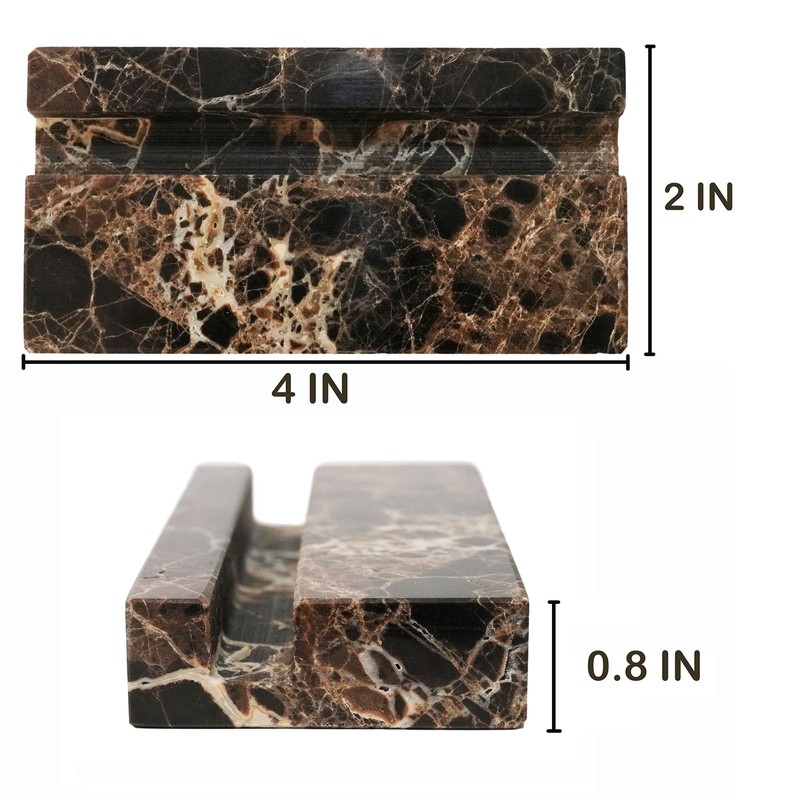 NAVISSORY Marble Business Card Holder for Desk, Brown Card Display
