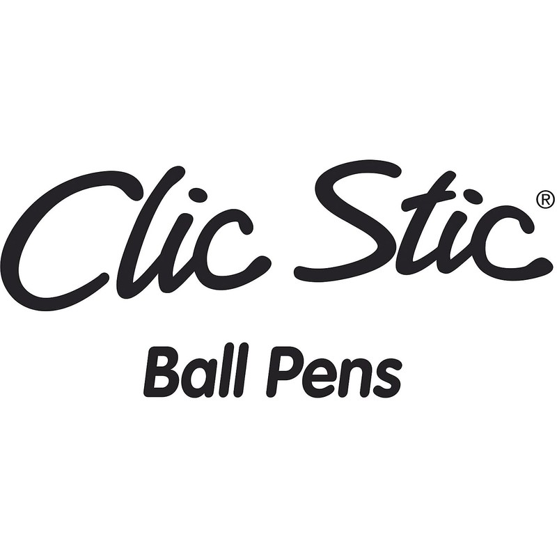BIC Clic Stic Black Retractable Ballpoint Pens, Medium Point (1.0mm),