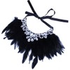 YAZILIND Unique Design Charming Black Feather Bib Collar Statement Necklace