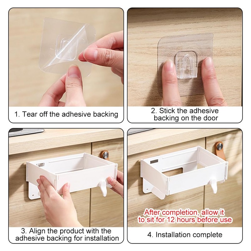 DONGKER Foldable Trash Bag Holder, Wall-Mounted Under Sink Trash Can
