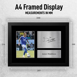 HWC Trading FR A4 James Maddison Gifts Printed Signed Autograph Picture for Football Fans and Supporters - A4 Framed