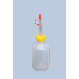 hünersdorff Squeeze Bottle 50 ml, LD-PE, Food-Safe, for Particularly Fine Dosage, with Sturdy Union Nut and Drip Cap, for Kitchen, Laboratory or Hobby, Natural