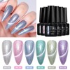 MEET ACROSS Gel Nail Polish Set, 6 Colors Cat Eye