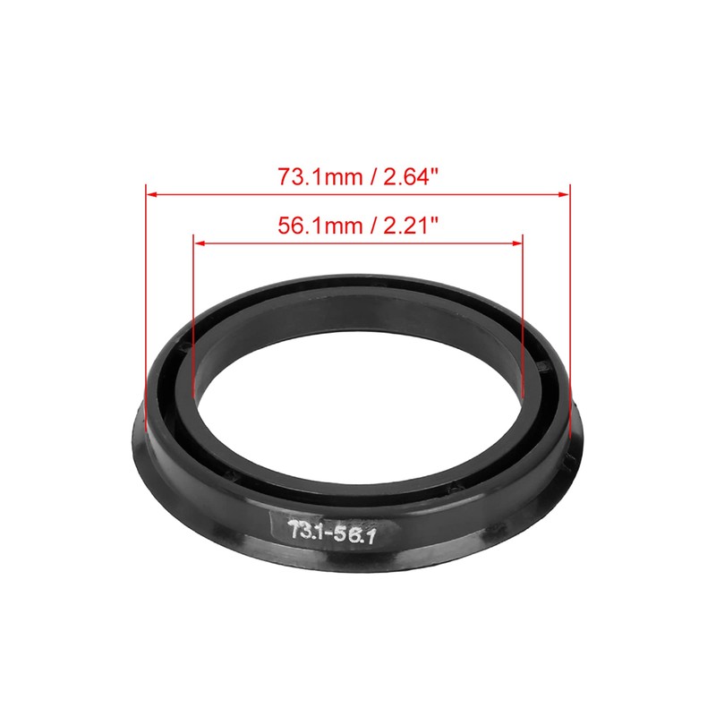 X AUTOHAUX 4pcs Plastic 73.1mm to 56.1mm Car Hub Centric