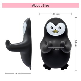 AGMDESIGN Cute Penguin Silicone Razor Holder, Waterproof Self-Adhesive Razor Rack for Bathroom Kitchen Towel Loofah, Storage Holder for Men Women Penguin Lovers