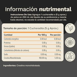 Creatina Monohidratada Pre Entreno para Mujer y Hombre - NUTRAVIA