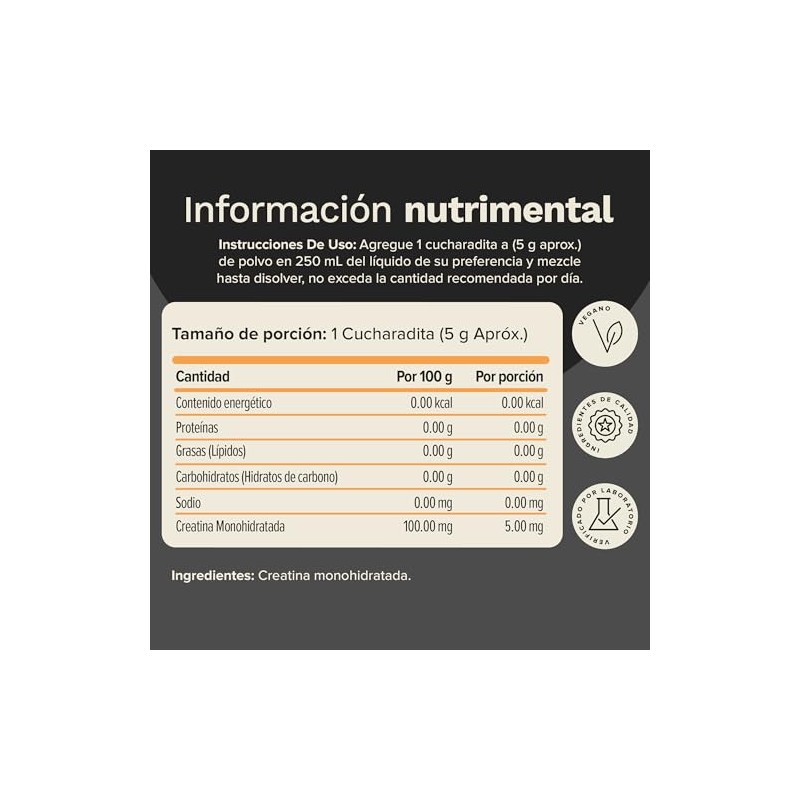 Creatina Monohidratada Pre Entreno para Mujer y Hombre - NUTRAVIA