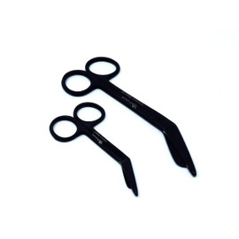 A2Z SCILAB Set of 2 Heavy Duty Nurse Doctor Medical Lister Bandage Scissors Shears (A2ZSCILAB) (All Black 5.5" + 3.5")