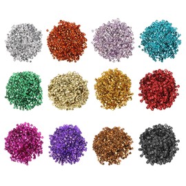 MECCANIXITY Loose Sequins 6MM Silver Backed Sequins 7200Pcs Cup Sequins Embroidery Sequins for Jewelry Making Crafts Sewing,Multicolored
