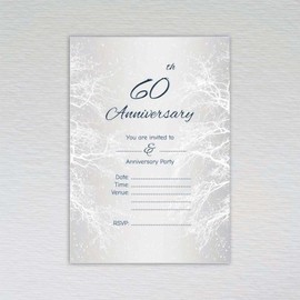 Pack of 60th Wedding Anniversary Invitations: Winter Snowy Tree 60th Anniversary Invites (Pack of 50 without Envelopes)