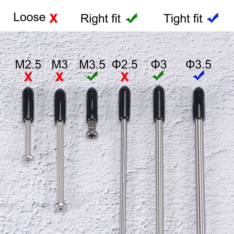 uxcell 100pcs Rubber End Caps 3mm ID Vinyl Round Tube